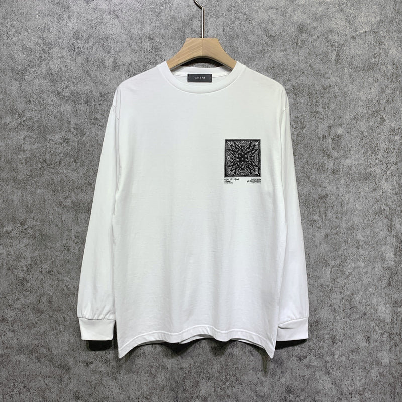 Amiri long sleeve shirts simple standard square scarf printing
