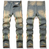 Mens Fashion Jeans Damaging embroidery 5717#