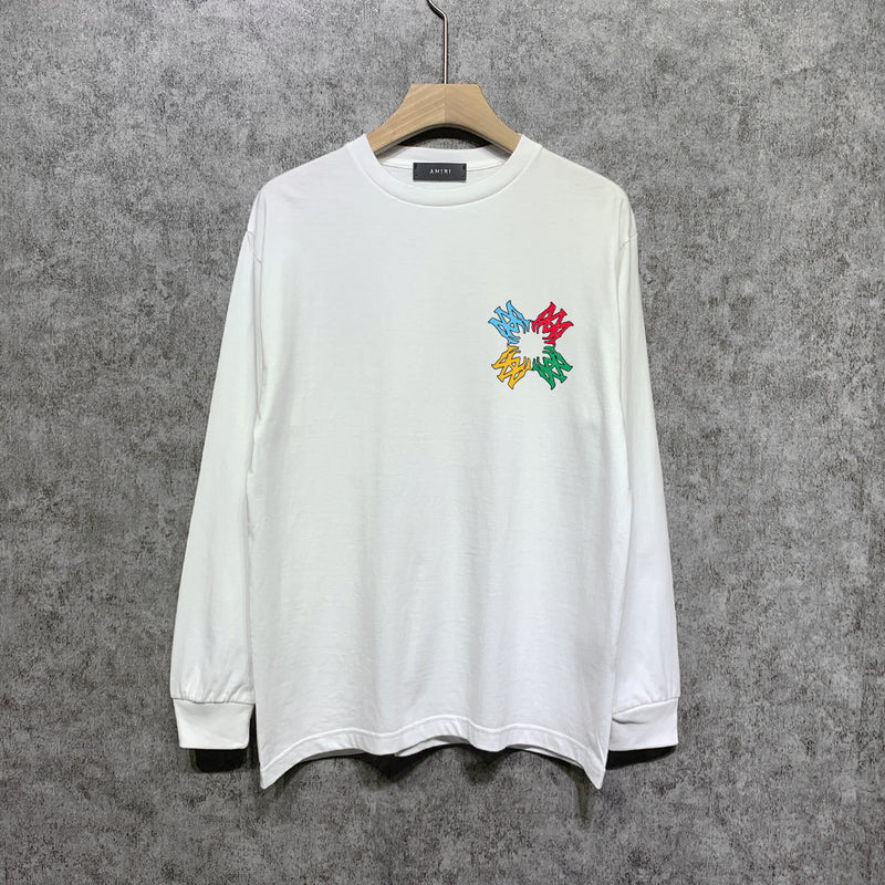 Amiri long sleeve shirts color block simple label set printing