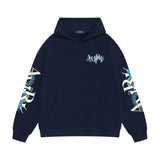 Amiri hoodie with overlapping letter dragon print