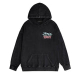 Amiri washed hoodie wine glass letterprinting distressed printing