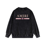 Amiri washed sweatshirt crayon horizontal strip printing washed old