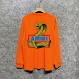 Amiri long sleeve shirts king cobra gold printing