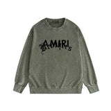 Amiri washed sweatshirt text cross print washed old
