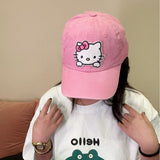 Y2k hot girl hat heavy industry cutekt cat pink baseball cap casual peaked cap sunshade