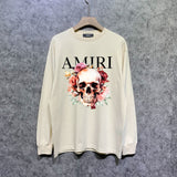 Amiri long sleeve shirts flower skull printing