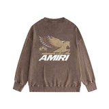 Amiri washed sweatshirt mottled pegasus printing washed and distressed