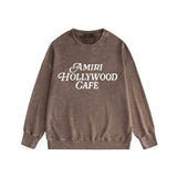Amiri washed sweatshirt hollywood font printing washed and distressed