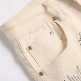 Mens Fashion Jeans Patchwork wide-leg pants 5712#