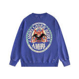 Amiri washed sweatshirt oil painting flying eagle printing washed and distressed
