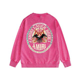 Amiri washed sweatshirt oil painting flying eagle printing washed and distressed