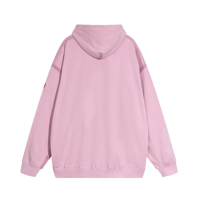 C.e hoodie early spring c.e heavy patchwork ribbon casual hooded sweatshirt