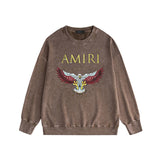 Amiri washed sweatshirt five-pointed star flying eagle printing washed and distressed