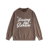 Amiri washed sweatshirt cloud letter printing washed and distressed