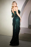 Women Party Dress Banquet Slit Feather Sequins Evening Dress (Ss0416)