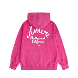 Amiri washed hoodie california hollywood letter washed distressed printing