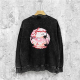 Amiri washed sweatshirt pink beach print washed old