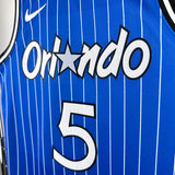 NBA Jerseys Season 19, Magic, Retro, Striped Blue No. 5, Class Cairo