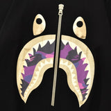 Bathing Ape T-Shirt Shark Zipper Printed Short Sleeve T-Shirt