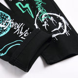 Mens Fashion Jeans Green Snake Street Graffiti 5705#
