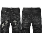 purple brand denim shorts