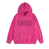 Amiri washed hoodie with beveled letter washed distressed printing