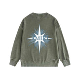 Amiri washed sweatshirt star shield printed washed and distressed