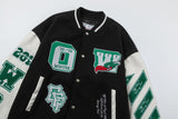 Off White Jacket Spring and Autumn OW Cartoon Bird Pattern Baseball Jacket Jacket