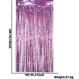 Themed Party Supplies Baby Gender Reveal Party Decoration Set – Shiny Pink & Blue Foil Curtain and Tablecloth