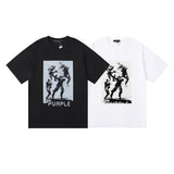 Purple Brand T Shirt Chess Print Short Sleeve T-Shirt