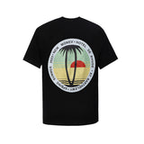 Rhude T Shirt Sunset Coconut Alphabet Print Short Sleeve T-Shirt