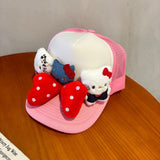 Y2k hot girl hat heavy industry big butterfly cartoon ktcat baseball cap mesh breathable sun hat