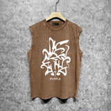 Purple Brand Distressed Tank T Shirts Distressed Sleeveless T-shirt Vest