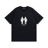 Men T-shirts Spring and Summer Paris Printed Short Sleeve T-Shirt Loose Casual