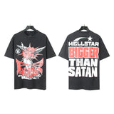 Hellstar T Shirt Washing Water Black Series Printed Short Sleeve T-Shirt