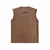 Purple Brand Distressed Tank T Shirts Distressed Sleeveless T-shirt Vest