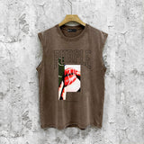 Purple Brand Distressed Tank T Shirts Distressed Sleeveless T-shirt Vest