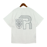 Rhude T Shirt Micro Label Letter Logo Line Pattern Short Sleeve T-Shirt Loose