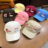 Y2k hot girl hat heavy industry cartoon red puppy baseball cap easiest for match sunshade peaked cap