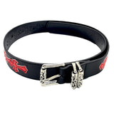 Chh Chrome Heart Belt Colored Cross Flower Lychee Pattern