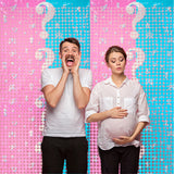 Themed Party Supplies Baby Gender Reveal Foil Fringe Curtain – 1m x 2m Pink & Blue Party Backdrop Decoration