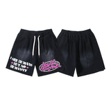 Hellstar T Shirts & Shorts Washing Print Short Sleeve T-Shirt Shorts Summer