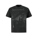 Men t shirts summer distressed washed short sleeves
