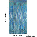 Themed Party Supplies Gender Reveal Foil Fringe Curtain & Tablecloth Set – Baby Boy & Girl Party Decorations