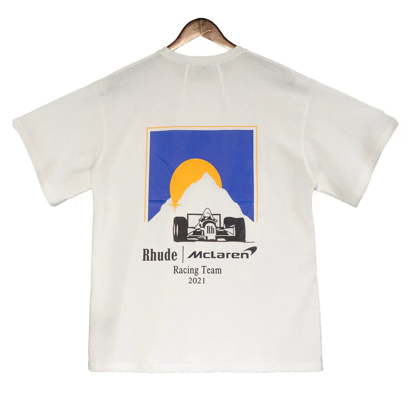 Rhude T Shirt Joint Racing Sunset Printing Short Sleeve T-Shirt