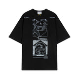 C.e t shirts abstract painting printingloose round neck pullover short sleeves