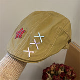 Y2k hot girl hat heavy industry bows small brim duckbill hat easiest for matchretro beret