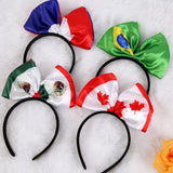 Themed Party Supplies 2026 US-Canada-Mexico World Cup Fan Headband – National Flag Bow Cheerleading Accessory
