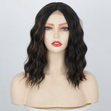 Women's Wigs Middle Part Highlighted Water Wave Lace Front Wig