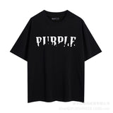 Purple Brand T ShirtsPurple Micro Label Letter Pattern Printed Short Sleeve T-Shirt